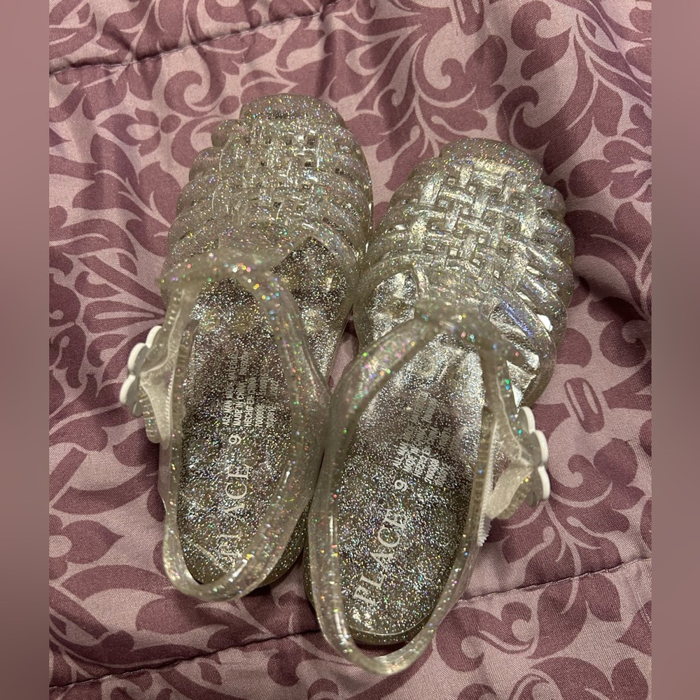 Glitter jelly sandals
